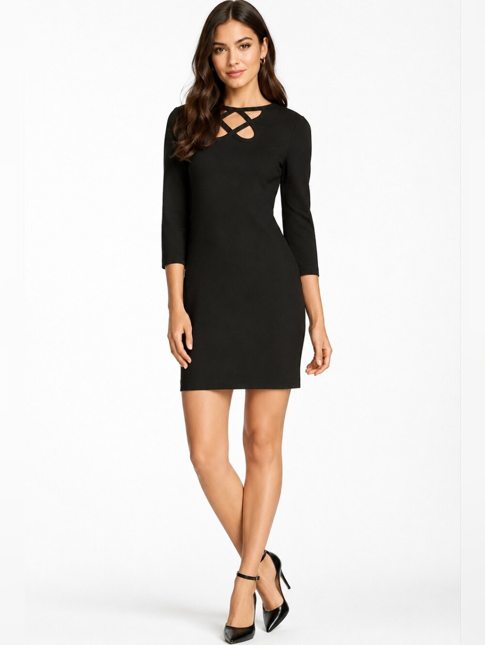 ❤️ NWOT! DIANE VON FURSTENBERG CARMEN SHEATH DRESS W/ CUTOUT NECKLINE, 8